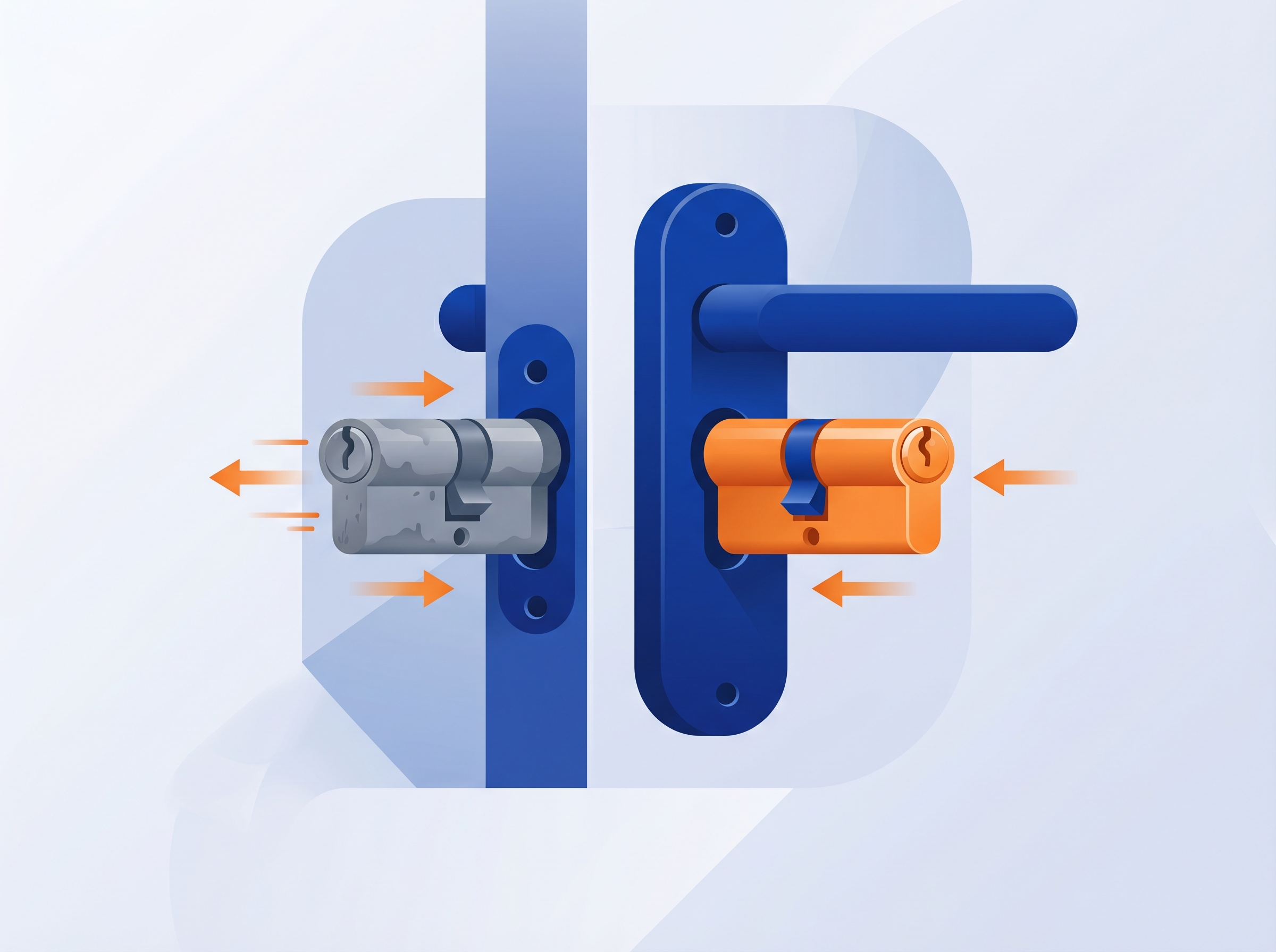 Troca de canhão de fechadura